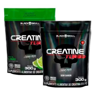 Imagem de Kit 2x Creatine Turbo Refil 300g - Black Skull (Limão/Sem sabor)