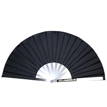 Imagem de Golandstar Ventilador de Tai Chi de aço inoxidável ventiladores dobráveis decorativos ventilador chinês de kung fu para dança de desempenho, dança, treinamento, esportes, decorações, festival, presente (preto - sem padrão)