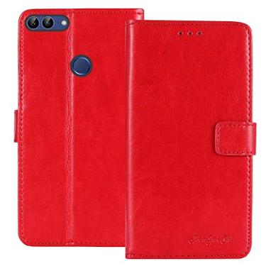 Imagem de TienJueShi Capa protetora de couro retrô premium com suporte de livro vermelho para Lenovo K5 Note 6 polegadas TPU capa de silicone carteira Etui