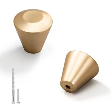 Imagem de YAGU Maçanetas de armário sólidas modernas, pacote com 5 puxadores de gaveta de cozinha em ouro escovado para armário de banheiro armário vaidade