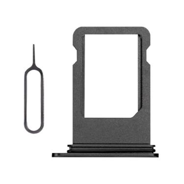 Imagem de Risidamoy Para iPhone 8 Black SIM Card Slot Substituição Single SIM Version para iPhone8 Adaptador de suporte de cartão único com anel de borracha impermeável ejetor SIM A1863 A1905 A1906