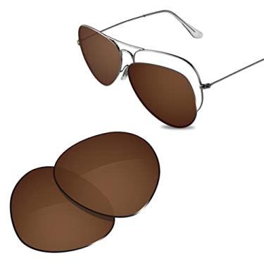 Imagem de Glintbay Lentes de óculos de sol de substituição 100% precisas para RayBan RB3026 62 mm - Marrom polarizado