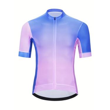 Imagem de Camiseta masculina Downhill Jersey Mountain Bike Ciclismo Proteção Solar Corrida Zíper Completo Secagem Rápida com 3 Bolsos Traseiros, 0062, XXG