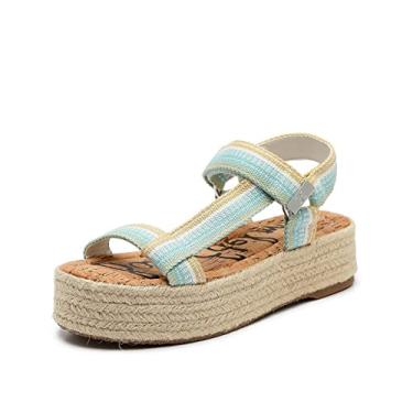 Imagem de Sam Edelman Sandália Alpargatas Artica de Tecido Flatform Aqua Blue Wedge, Aqua, 9.5