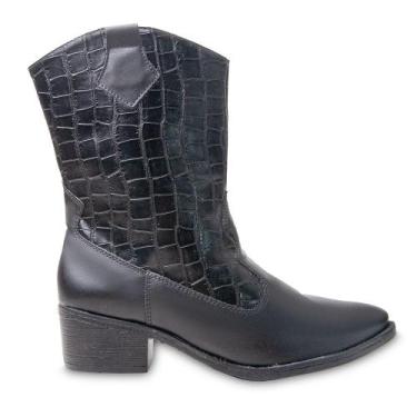 Imagem de Bota Feminina Texana Country  Moda Metalizada Ana Caste - Menina Brasi