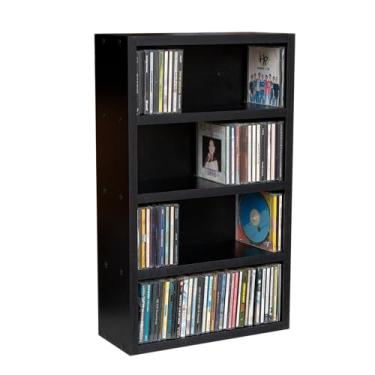 Imagem de Serena Estantes - Nicho Para 132 CDs (Preto e Branco) - 63 x 38 x 15 cm - Armazenamento de CDs - Mídia