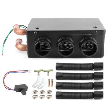 Imagem de plplaaoo Aquecedor de carro de 12 V 50 W, aquecedor de para-brisa portátil de 3 furos, aquecedor de baixo ruído, 3 saídas de ar 300 m³ H, taxa de ar de exaustão 2000 kcal H, liberação de calor