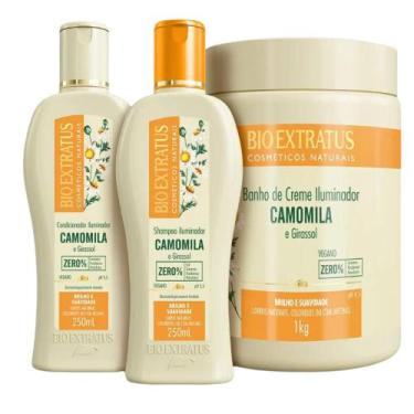 Imagem de Kit Bio Extratus Camomila Shampoo, Condicionador e Banho de Creme (250