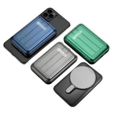 Imagem de Carregador Portátil Magnético Indução 10.000 mAh Hrebos HS-T113, Azul