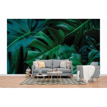 Imagem de Papel de Parede 3D Painel 4M Folhas Costela de Adão Verde Folhagem Aut