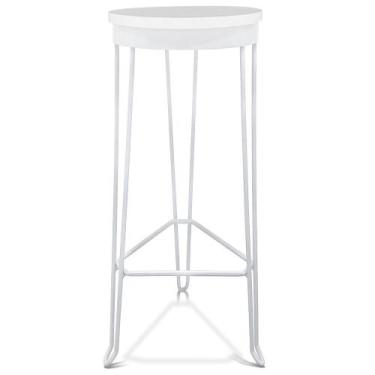 Imagem de Banqueta Alta Banco Guatemala Estilo Industrial - Branco/Branco - Genu