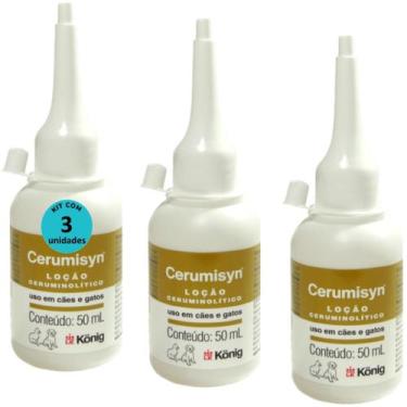 Imagem de Cerumisyn 50ml Loção Ceruminolítico König Kit Com 3 unid - Konig