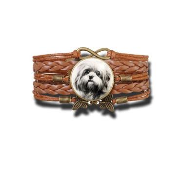 Imagem de Pulseira Feminina Lhasa Apso Arte em Rascunho Raça Ajustável - RECANTO