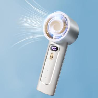 Imagem de HomBreez Ventilador portátil portátil, velocidade (1-100) mini ventilador portátil turbo ajustável, bateria de 4000 mAh, pequeno ventilador portátil recarregável, mini ventilador pessoal com visor