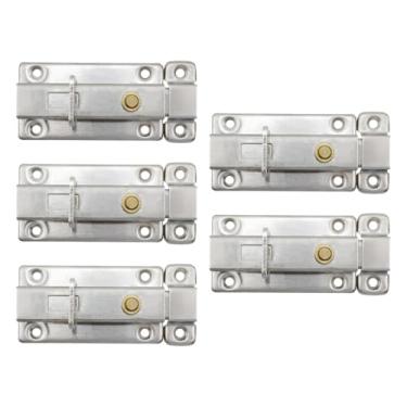 Imagem de Sscon 5 peças de trava de portão de parafuso deslizante, travas de parafuso automático de mola de 2,91 polegadas, trava de parafuso de porta de segurança de aço inoxidável