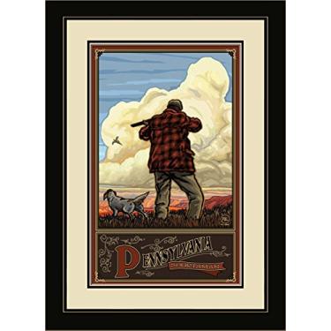 Imagem de Northwest Art Mall Arte de parede emoldurada PAL-1411 MFGDM PHD Pheasant Hunter Pheasant Hunter pelo artista Paul A. Lanquist, 33 x 40 cm