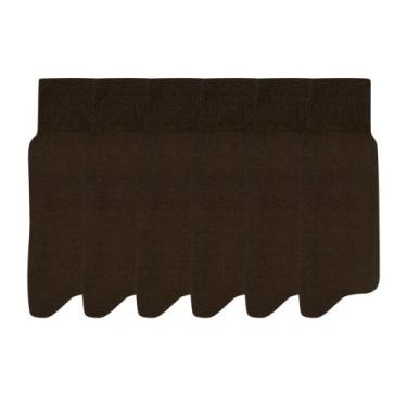 Imagem de Kit Com 6 Pares De Meias Social Masculina Mash 100% Algodão, Marrom, Ú