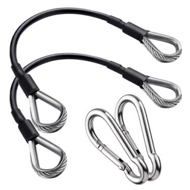 Imagem de AIKESIWAY 2 peças de extensão de cabo de ginástica, acessórios de máquina de cabo de substituição, acessórios de polia de cabo para academia - Corda de fio de aço resistente de 5 mm (0,2 polegadas)