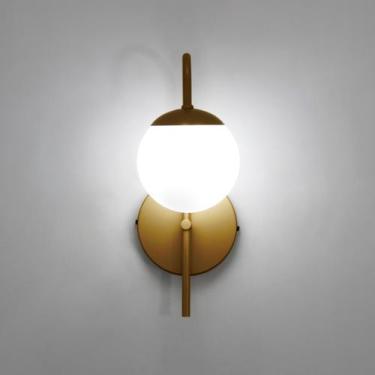 Imagem de Arandela LuminaLux ALX052 Colonial Globo Vidro 12cm Vintage, Dourado G