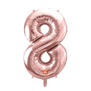 Imagem de Balão Metalizado Números 28" 70cm - Rose Gold - 01 unidade - Balões Sã