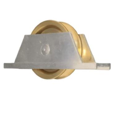 Imagem de Roldana portao 60mm latao em "u" meia cana cavalete aluminio - VCB
