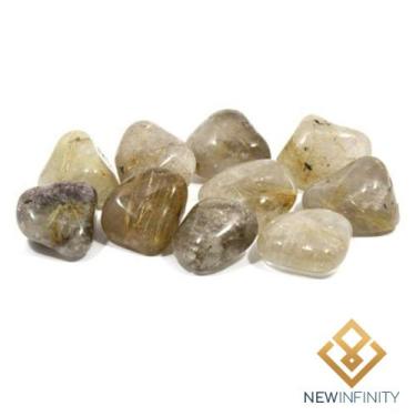 Imagem de 10 pedras de Quartzo Rutilado Rolado Cristal Natural 2cm Sucesso e Pro