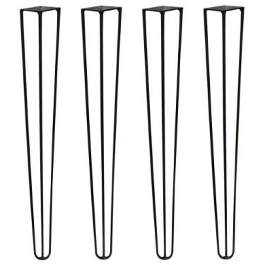 Imagem de Kit 4 Pés de Metal 60 CM Hairpin Legs Mesa de Canto Aparador Preto G41