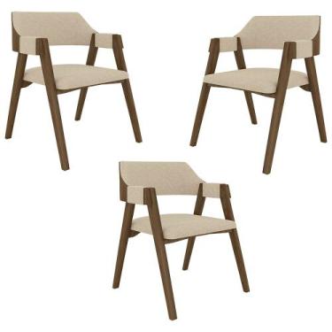 Imagem de Kit 3 Cadeiras Sala de Jantar e Jogos Carteados Madeira Maciça Poker L