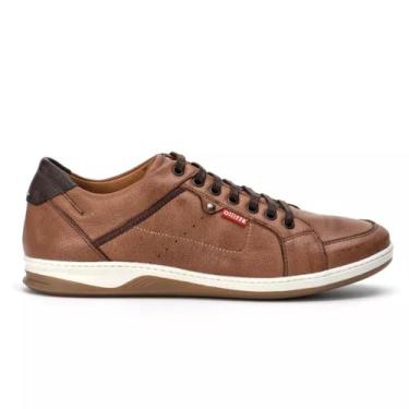 Imagem de Sapatênis Masculino Couro Linha Stillo Ranster 006s, Castor, 41