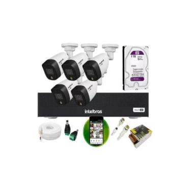 Imagem de Kit Intelbras 5 Cam Full Color 1220b Dvr Mhdx 3008-C C/ Purple
