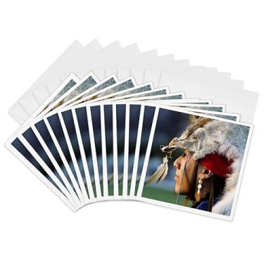 Imagem de 3dRose Chapéu de cabeça nativo americano, Santa Fe, cartões comemorativos do Novo México, 15 x 15 cm, conjunto de 12 (gc_92647_2)