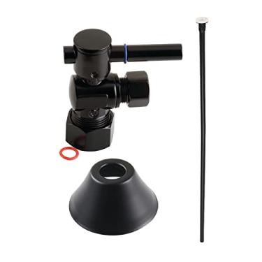 Imagem de Kingston Brass CC53300DLTKF20 Kit de acabamento de encanamento de encanamento de acabamento de vaso sanitário, 1,5 cm x 1,9 cm O.D. Comp, preto fosco