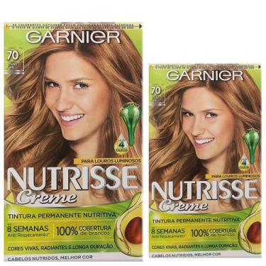 Imagem de Kit 2 Tintura Creme Nutrisse Garnier Louro Mel 70 Kit