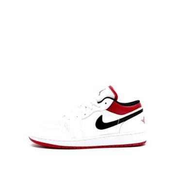 Imagem de Jordan Mens Air 1 Low GS 553560 118 White/Gym Red - Size 4.5Y