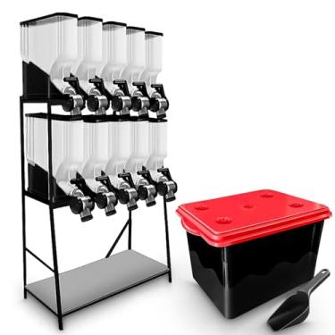 Imagem de Dispenser Porta Armazenamento Cereais Ração 10 Módulos 35l (Preto)