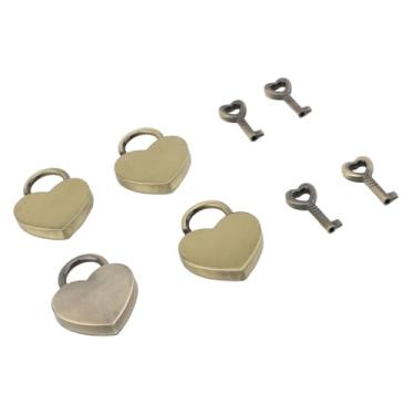 Imagem de 4 Conjuntos de Chave de Cadeado de Coração, Chave de Bloqueio Em Forma de Coração de Metal Decorativo para Diário Caixa de Jóias Decoração de Bagagem (Tipo 2)