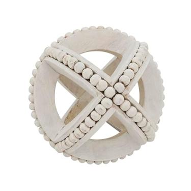 Imagem de SARO LIFESTYLE Esferas de contas de madeira texturizadas