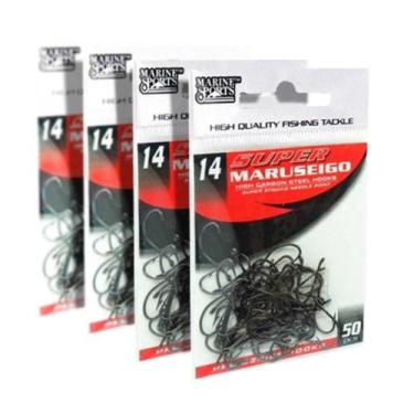 Imagem de Kit 200 Unidade Anzol Marine Sports Super Maruseigo Black N14