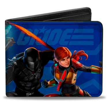 Imagem de Buckle-Down Hasbro Wallet, Bifold, GI Joe Unit Agents Group Pose e Logo Blues, Couro Vegano, Azul, 4.0" x 3.5", Casual