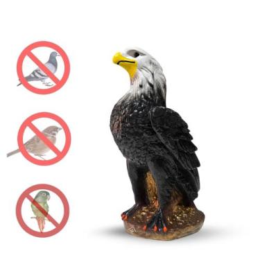 Imagem de Estátua Gavião Falcão Espanta Pombo Pássaro Pardal Preto Maritaca - Va