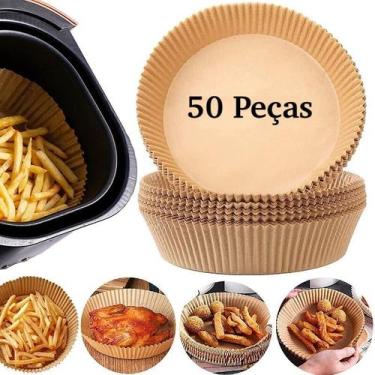 Imagem de Forma De Airfryer Descartavel Antiaderente De Papel Cozinha Redondo Fr