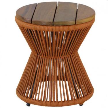 Imagem de Mesa de Centro Ampulheta Corda Náutica e Tampo Madeira Trama - Trama O