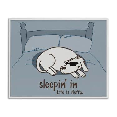 Imagem de Stupell Industries Sleeping In Dog Design de parede giclée emoldurado branco por LIR, 76 x 61 cm