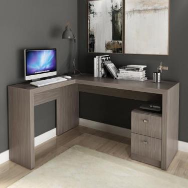 Imagem de Mesa para Escritório 113x138,5cm em L com 2 Gavetas ME4129 - Tecno Mob