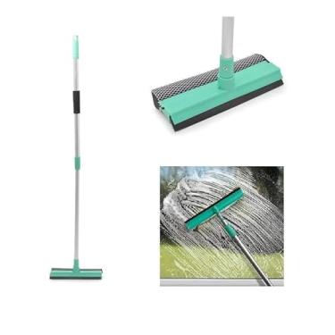 Imagem de Rodo Limpa Vidro Limpador Mágico Para Janelas Com Cabo Reforçado Extensor Telescópio 88cm Mop 2 em 1