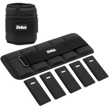 Imagem de ZELUS 1 par de pesos de tornozelo ajustáveis, 1,6 a 3,2 kg de peso de tornozelo Z-Fit para mulheres e homens, pesos de perna ultrafinos para mulheres com alças ajustáveis, 0,3 a 1,6 kg por braço para
