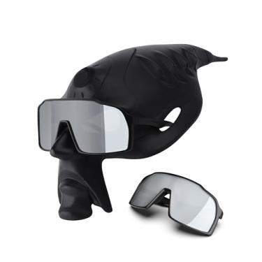 Imagem de RockShell Óculos de sol polarizados para homens e mulheres, óculos de sol leves para mulheres/protetores nasais, proteção UV400 - armação preta + 2 peças de almofadas de nariz + lente prata GT