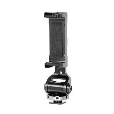 Imagem de Ruittos Adaptador de suporte de tripé de telefone com sapata fria, rotação de 360°, inclinação de 180°, braçadeira de suporte de telefone compatível com iPhone 16, 15 Pro Max Galaxy S24, etc.