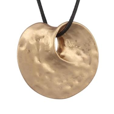 Imagem de JAOYU Colares boêmios para mulheres, colar de couro, pingente de madeira, gargantilha longa, marrom, círculo, boho, joia hippie, One Size, Couro sintético, Sem Pedra Preciosa