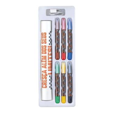 Imagem de Giz Cera Retrátil + Régua Crescimento Xtreme Caixa 8 Pcs